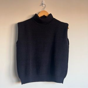 Bevza Navy High Neck Turtleneck